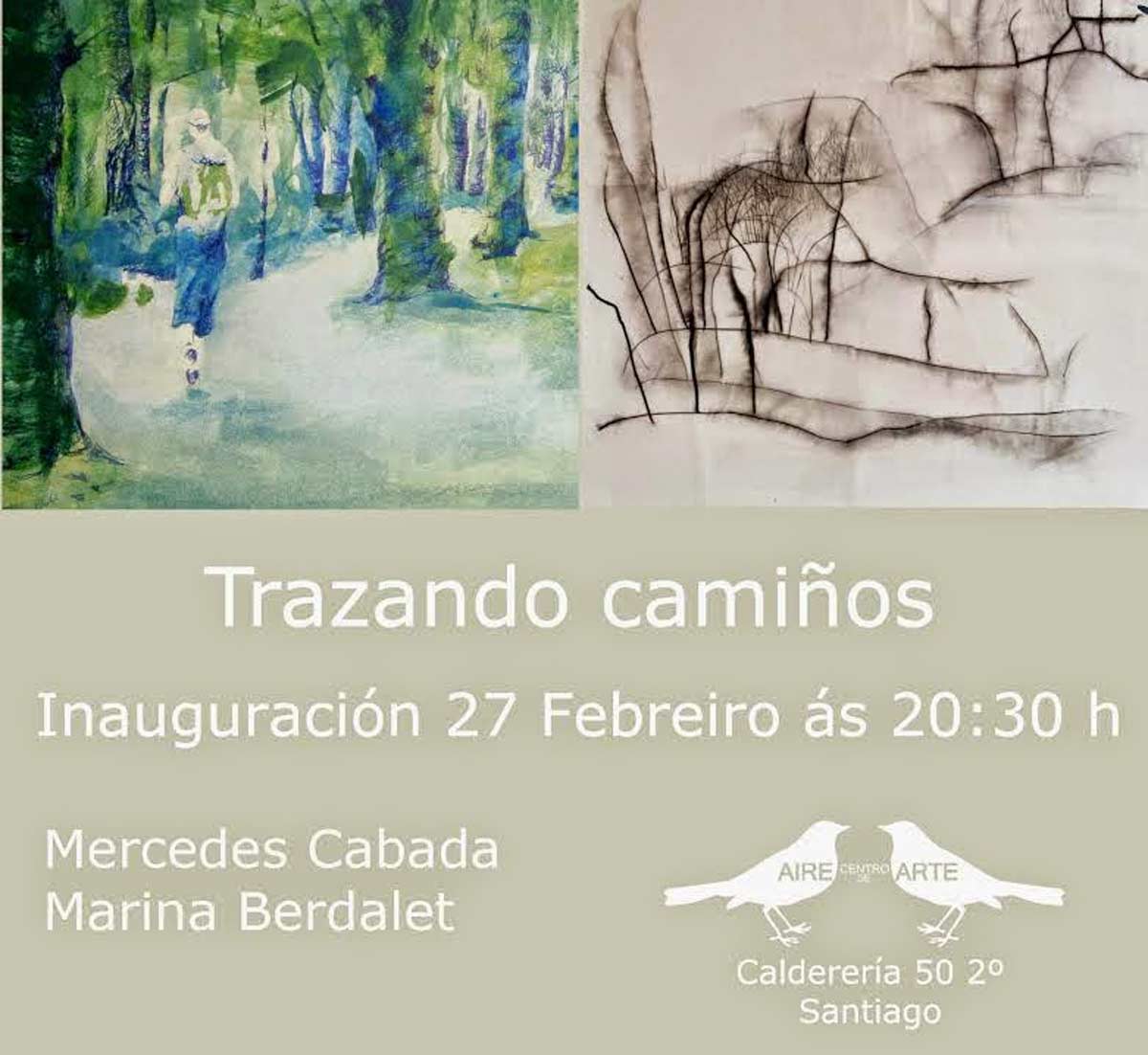 Exposició Trazando Camiños, amb Mercedes Cabada-Santiago-2014-cartell